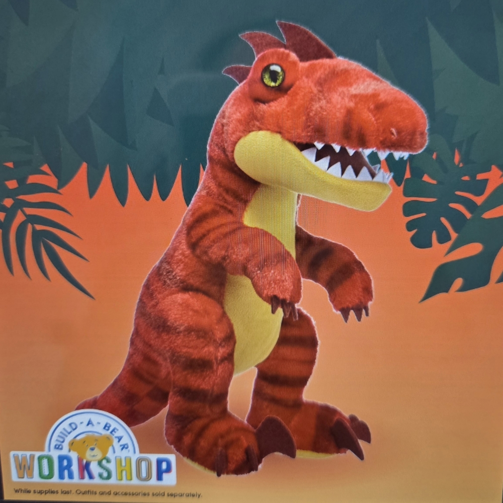Build-A-Bear Red Raptor Plush T-Rex Dinosaur Toy